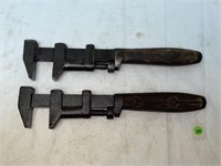 LOT OF 2 ANTIQUE PIPE WRENCHES