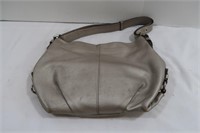 COACH Metallic Silver Hobo Bag-bottom coloring