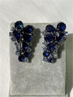 Vintage Clip on Rhinestone Earrings