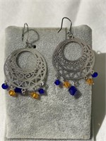 Pair of Orange & Blue Earrings