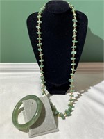 Green Stone Necklace & Possible Jade Bracelet