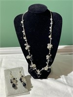 Vintage Beaded Necklace & Earrings