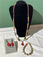 Beaded Earrings & Necklace