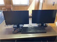 Acer monitors, keyboard, mouse