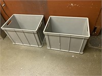 Grey plastic tubs