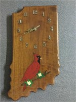 Walnut Indiana Cardinal clock