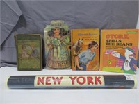 Old Books and New York Times Square Poster