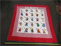 Cute Bears ABC Machine Stitched Quilt
