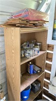 Wooden Shelf w/ Contents