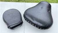2 Pcs. Leather Studded Motorcycle Seats