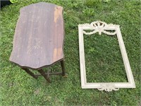 Wooden Side Table w/ Wooden Frame