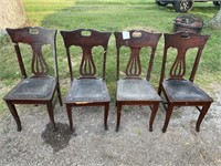 4 antique wooden chairs