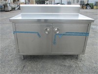 56" Stainless Cabinet with Backsplash