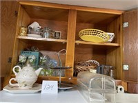 Shelf full of kitchen items