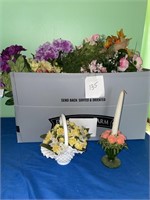 Fenton basket and flowers