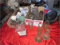 Collectible glassware fan and miscellaneous
