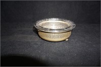 Glass Ashtray With Brass Sleeve