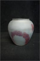 Vintage Vase With Red Leaves
