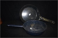 Two Splatterware Frying Pans