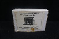 NIB Miniature Wooden Fireplace Set