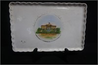 Vintage Porcelain Glass Platter w/ The White House
