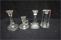 Collection of Vintage Glass Candle Holders