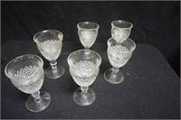 Set of Six Diamond Point Water Glasses