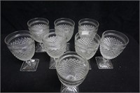 Set of Eight Diamond Point Tea Glasses