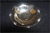 Iridescent Peach with Flower Scalopped Bowl