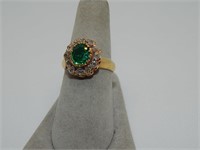 Gorgeous 18kt Gold, Chrome Tourmaline Diamond Ring