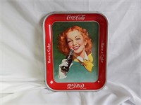 Original 1950 Coca Cola Red hair Girl Serving Tray