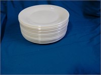 Vintage 12 Fire King Oven Ware Ivory Plates 9"