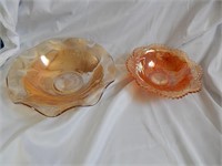 Vintage Marigold Carnival Glass Iris & Heirloom