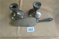 Sterling Silver Candlesticks and Pie Server