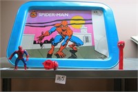 Spiderman Tray, Action Figure and Pez Dispenser