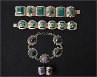 Collection of Sterling Taxco Bracelets & Rings