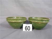 2 Green Crockery Bowls