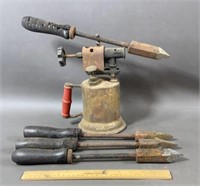 Antique Blow Torch And Soldering Irons