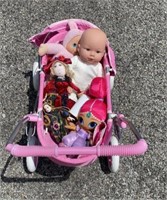 Baby Dolls and Baby Stroller