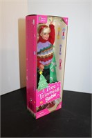 tree trimming barbie with punch out tree  1998