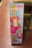 my size ballerina barbie doll, tiara, dress, c