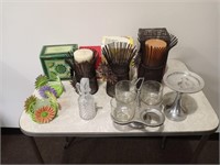 Lot of Candles, Candle Holder, and Misc.