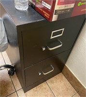 Black 2 drawer file cabinet steel