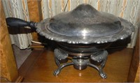 Vtg Silverplate Chafing Dish with Lip