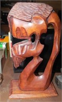 Mid Century Abstract Wood Sculpture "The Kiss"