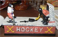 Vintage Repro Cast Iron Hockey Bank