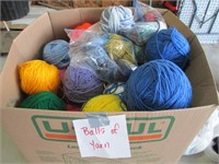 large box of balls of yarn