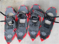 two sets snow shoes
