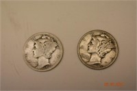 1925 & 1945 US Mercury Dimes