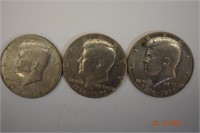 3- 1776-1976 US Bicentennial Half Dollars